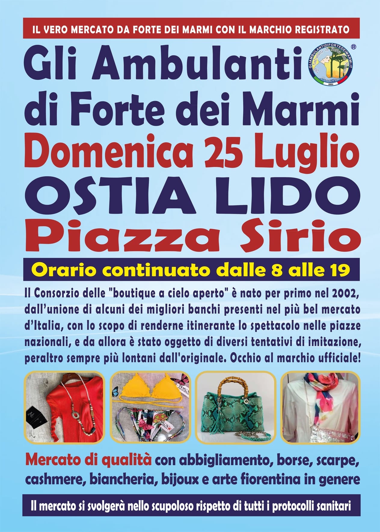 Mercato Gli Ambulanti di Forte dei Marmi Ostia Lido domenica 25 luglio 2021 Roma
