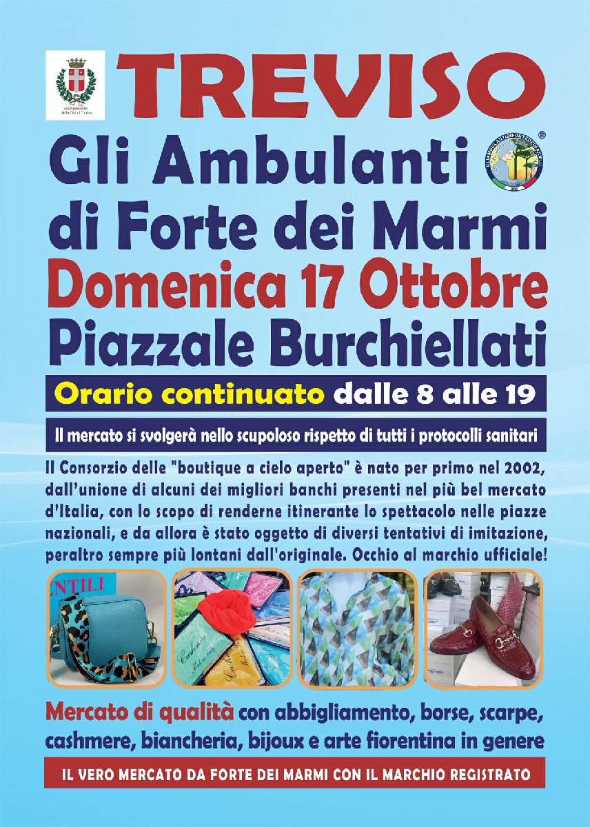 Gli Ambulanti di Forte dei Marmi a Treviso domenica 17 ottobre 2021 location orari mercato banchi di qualità